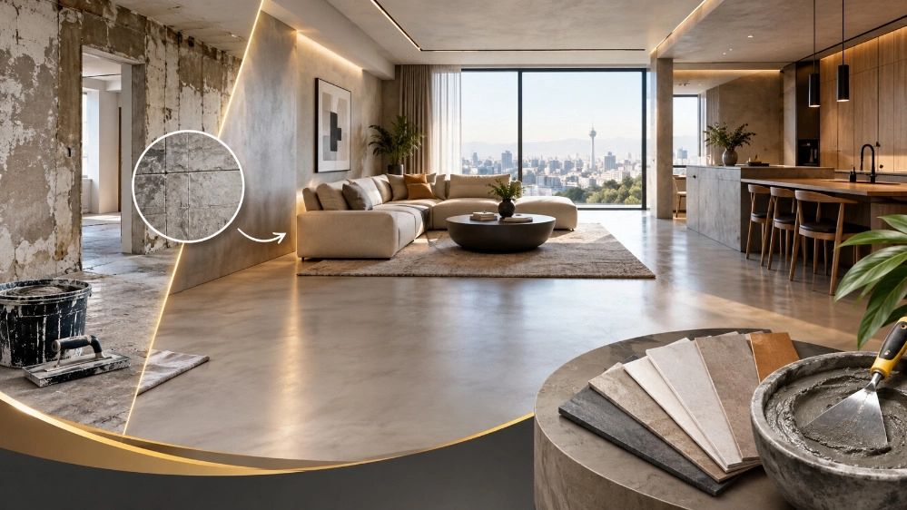 سفارش اجرای میکروسمنت برای بازسازی خانه در تهران