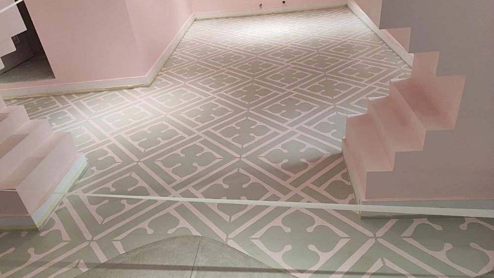 میکرو سمنت شابلون کف آرایشگاه