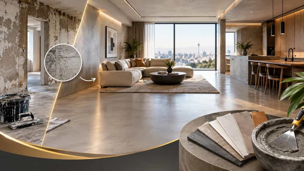 سفارش اجرای میکروسمنت برای بازسازی خانه در تهران